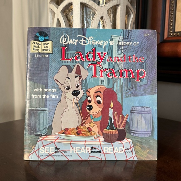 1979 Vintage Disneyland Walt Disney’s Story of Lady and the Tramp Book & Record - Picture 1 of 5